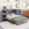 Full Murphy Bed With Hidden Storage & Modern Woven Design - Gray - Image 10