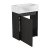Modern 16" Bathroom Vanity Sink Combo With Ceramic Sink And Cabinet For Small Spaces - Black - Image 18