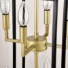 8 Light Metal Lantern Tiered Pendant Hanging Light Fixtures, Industrial Farmhouse Adjustable Height Chandeliers For Dining Room Hallway Foyer Entryway (E12 Bulbs Not Included) - Matte Black / Gold - Image 17