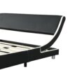 Queen Size Upholstered Platform Bed Frame, LED Lighting With Remote Controller And App, Curve Design, Wood Slat Support, No Box Spring Needed - Black / White - Image 10