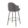 Ahoy - Contemporary Fixed Height Counter Stool Round Gold Footrest (Set of 2) - Gray / Black - Image 4