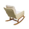 Contemporary Minimalist Wicker Rocking Chair Set With Soft Polyester Cushions And Durable Wooden Frame For Indoor And Outdoor Spaces - Ivory - Image 9
