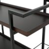 Modern Industrial Bar Cart With Shelving And Rolling Casters - Walnut - Image 14