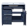 Bathroom Vanity With Top Sink, Modern Bathroom Storage Cabinet, 2 Drawers And A Tip-Out Drawer, Single Sink Bathroom Vanity - Blue - Image 12