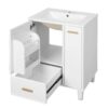 Solid Wood And 24" Bathroom Vanity With Sink, Deep Drawer, Door Shelf, 2 Tier Basket - White - Image 15