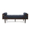 Chic Contemporary Chaise Lounge With Button Tufting And Bentwood Structure - Navy Blue - Image 4