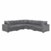 Convertible L Shaped Sectional Corner Couch With Armrest Storage Cup Holders USB Charger, Irregular Corner Oversized Comfy Modular Sofa - Gray - Image 3
