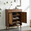 Multi Functional Modern Minimalist Shoe Cabinet Perfectly Blends Into Nordic, Japanese, And Industrial Style Homes - Walnut - Image 5