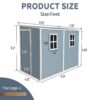 Outdoor Storage Shed With Floor Resin Shed With Two-Window, Waterproof, Lockable Doors For Patio, Yard, Lawn - Gray - Image 5