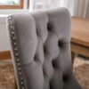 Nikki - Modern, High-End Tufted Solid Wood Contemporary Velvet Upholstered Dining Chair With Wood Legs Nailhead Trim (Set of 2) - Gray - Image 8