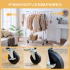 Heavy Duty Double Clothing Garment Rack With Shelves - Silver - Image 5