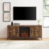 Modern Farmhouse Barn Door Fireplace TV Stand For TVs Up To 65” - Rustic Oak - Image 6