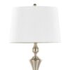 Flint - Contemporary Table Lamp Built In USB Port (Set of 2) - Nickel / White Slub - Image 5