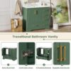 Traditional Bathroom Vanity With Resin Sink Combo Set, Bathroom Cabinet With Two Doors And Four Drawers - Green - Image 8