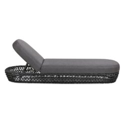 Willow - Sunbrella Upholstered Patio Lounger - Graphite Gray / Black