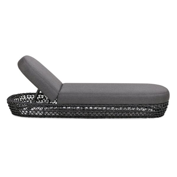 Willow - Sunbrella Upholstered Patio Lounger - Graphite Gray / Black