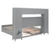 Queen Size Bed With All In One Cabinet, Shelf And Sockets, Twin Long Trundle - Gray - Image 5