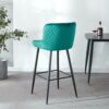 Counter Height Bar Stool, Velvet Upholstered For Pub, Restaurant, Kitchen Island (Set of 2) - Black / Green - Image 3
