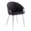 Claire - Contemporary / Glam Chair (Set of 2) - Chrome / Black - Image 2