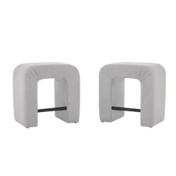 Boucle Stool (Set of 2), Dining Chairs For Home Kitchen Island - Gray