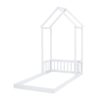 Twin House-Shaped Roof Headboard Floor Bed, (Without Slats) - White - Image 15