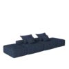 Modern Oversized Modular Sectional Sofa With 2 Ottoman And 2 Seat, Sparkling Chenille Fabric Soft Cushion Sofa With 4 Pillows, 4 Pieces Diy Combination Tufted Sofa, No Assembly Required - Blue - Image 20
