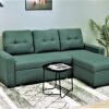 Convertible L Shaped Sectional Sleeper Sofa Bed, Saving Pull Out Couch - Teal - Image 12
