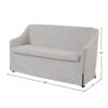Slip Covered Settee With Casters - Beige - Image 6