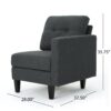 5 Piece Upholstered Sectional - Dark Gray - Image 5
