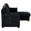 Ember - Sleeper Sectional With Reversible Storage Chaise, USB Charging Ports, And Cupholders - Black - Image 5