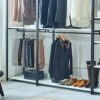 Fiona - Freestanding Walk In Wood Closet System With Metal Frame Durable Storage Solution Melamine - White - Image 6