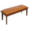 Arden - Bench With Buttons - Brown / Rustic / Tan - Image 2