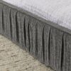 Modern Queen Size Upholstered Bed Frame With Chenille Fabric And Pleated Design - Gray - Image 6