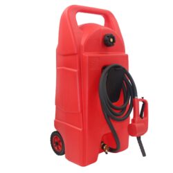34 Gallon Gas Caddy With Wheels Fuel Transfer Tank, Gasoline Diesel Can Fuel Storage Tank For Automobiles ATV Car Mowers Tractors Boat Motorcycle - Red