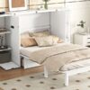 Queen Size Murphy Bed With Shelves, Drawers And USB Ports - White - Image 16