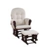 Mason - Glider And Ottoman Espresso Wood - Latte Fabric - Image 2