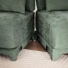 3 Seater Chenille Sofa With Movable Ottomans High Resilience Sponge Easy Installation Wood Base - Green - Image 14