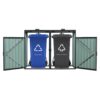 Garbage Bin Shed Stores 2 Trash Cans Metal Outdoor Bin Shed For Garbage Storage, Stainless Galvanized Steel, Bin Shed For Garden Yard Lawn - Charcoal - Image 6