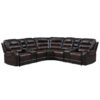 Manual Reclining Sectional Sofa Set L Shaped Symmetrical Motion Sofa Corner Couch Sets With Storage Boxes, 4 Cup Holders And LED Light Strip For Living Room - Black / Brown - Image 9
