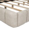 Queen Size Upholstered Platform Bed, Polyester - Beige - Image 8