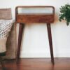Nordic Style One Drawer & One Open Slot Console Table - Brown - Image 3