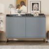 Queen Size Murphy Bed With Iron Legs, Modern Design - Gray - Image 19