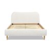 Roman - Queen Curved Headboard Upholstered Platform Bed - Ivory White - Image 4