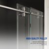 Frameless Shower Door, Sliding Shower Door, With Premium Thick Tempered Glass Shower Enclosure, Double Side Easy Clean Coat, Finished With Buffer - Chrome - Image 4