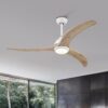 Ceiling Fan, Solid Wood Blades Ceiling Fan With Light With Remote Control, Noiseless Reversible Motor, 6 Speed, 3 Color, For Patio Living Room, Bedroom, Indoor - Matte White - Image 6