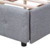 Queen Size Upholstered Platform Bed With Classic Headboard And 4 Drawers, No Box Spring Needed - Light Gray - Image 6