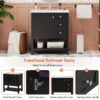 Transitional Style Bathroom Vanity Cabinet Combo With Ceramic Sink, Soft Close Door - Black - Image 5