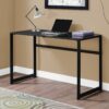 Computer Desk For Home Office, Laptop, Tempered Glass, Contemporary & Modern - Black - Image 3