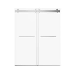 Frameless Double Sliding Soft Close Shower Door - Chrome
