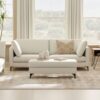 Ava - Mid Century Sofa With Ottoman Set - Cream - Image 14